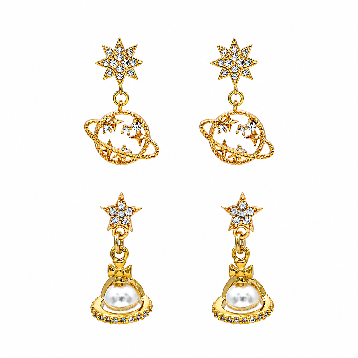 Saturn Earrings Set