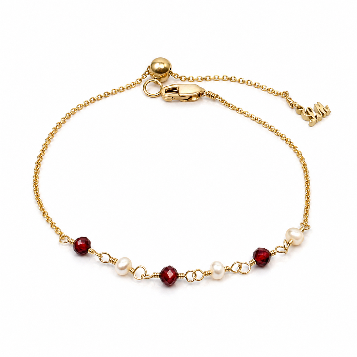 Pearl and Garnet Bracelet/Anklet