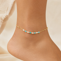 Turquoise and Pearl Bar Bracelet/Anklet