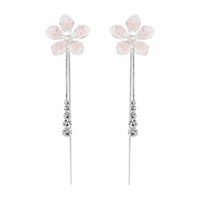 Crystal Flower Drop Earrings