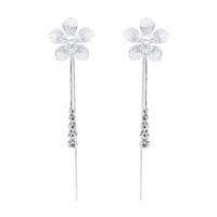 Crystal Flower Drop Earrings