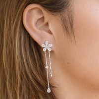 Spiral Flower Drop Earring