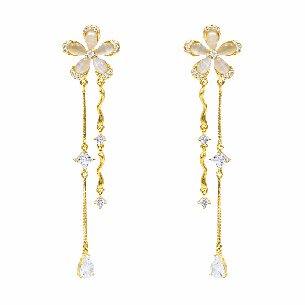 Spiral Flower Drop Earring