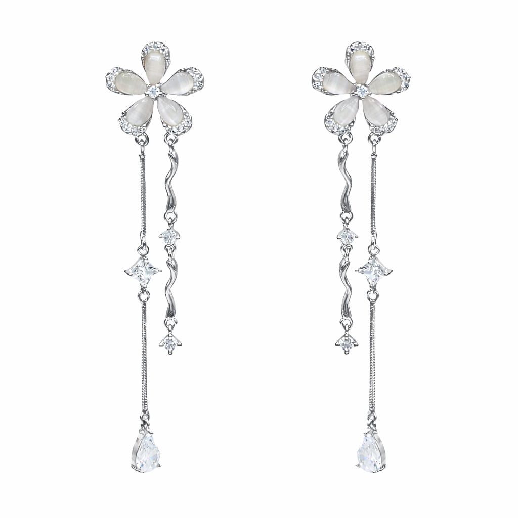 Spiral Flower Drop Earring