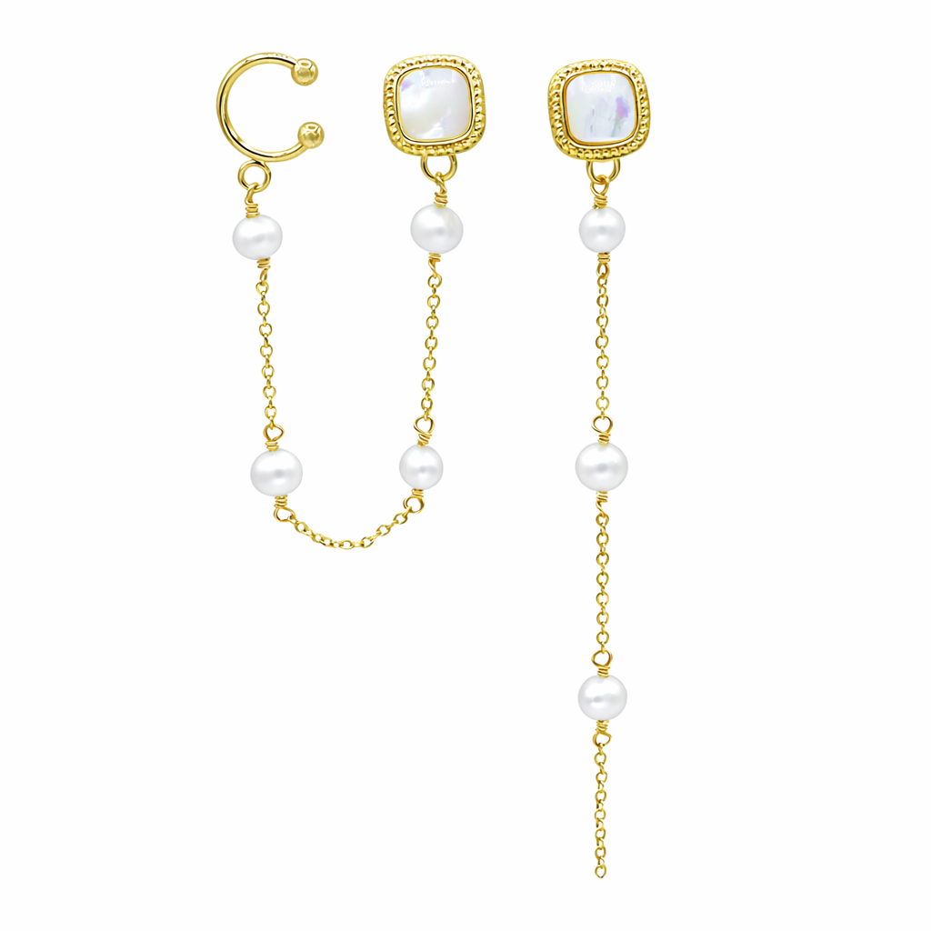 Enchanting Asymmetrical Pearl Earrings