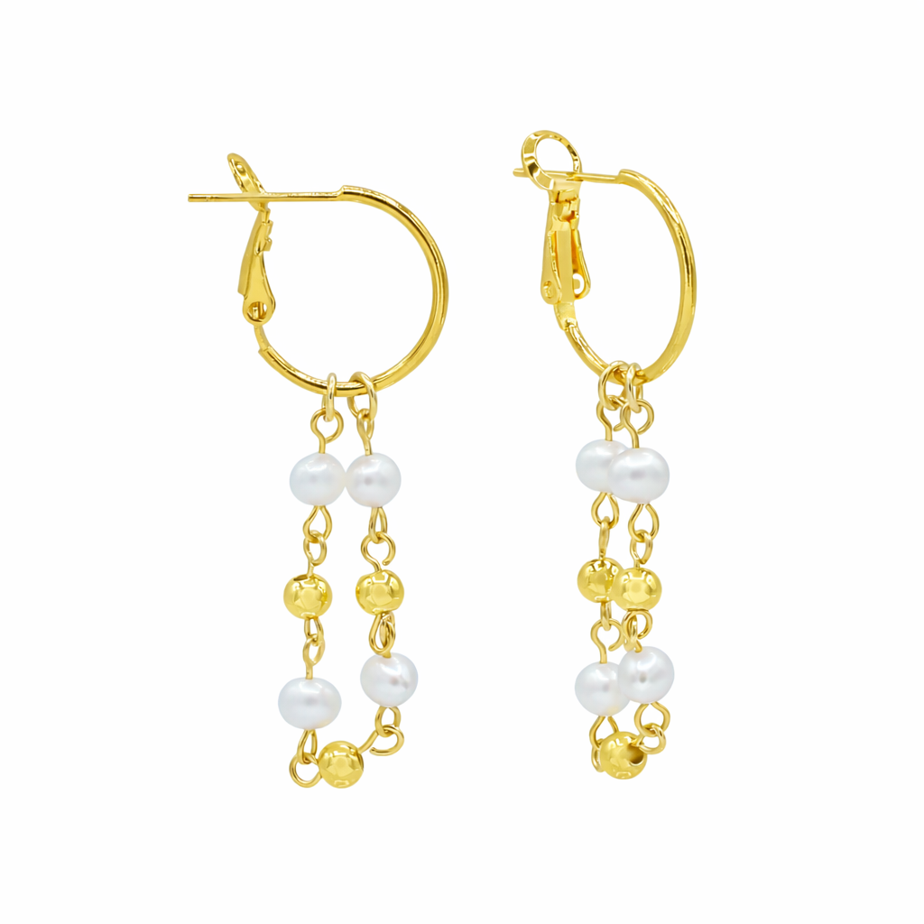 Halo Pearl Hoops