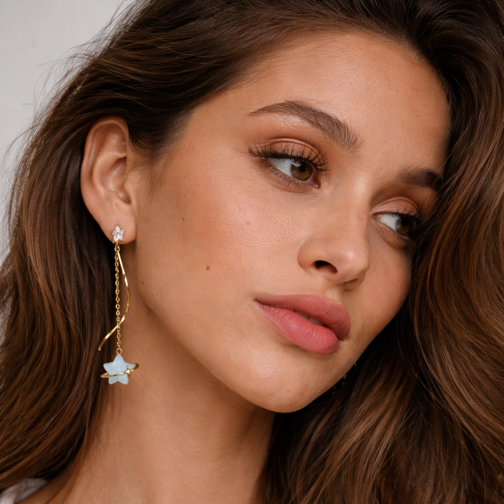 Bubble Star Drop Earring