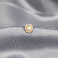 Princess Opal Heart Single Ear Stud [9K Solid Gold]
