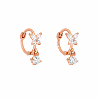 Tiny Butterfly Huggie Earrings