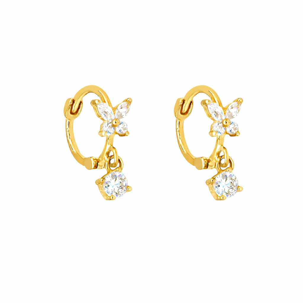Tiny Butterfly Huggie Earrings