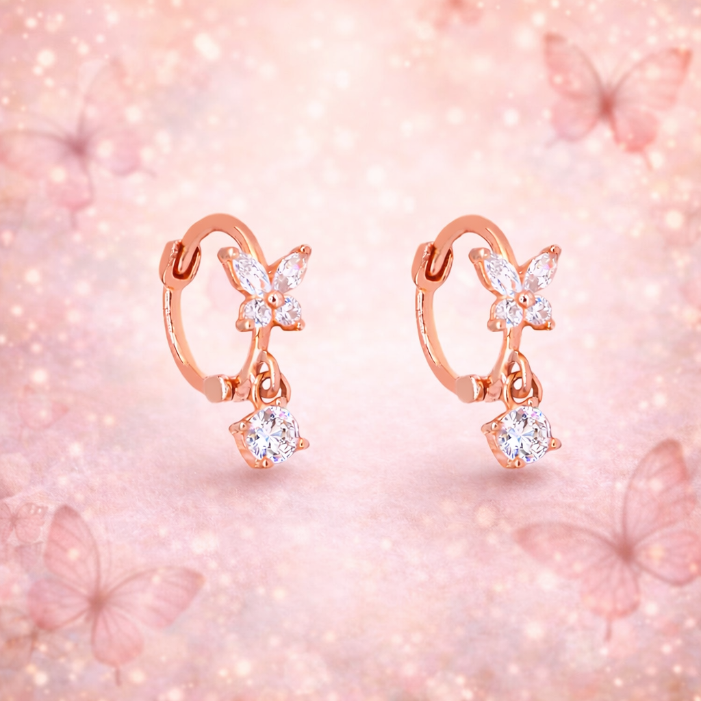 Tiny Butterfly Huggie Earrings