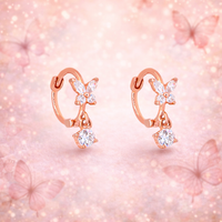 Tiny Butterfly Huggie Earrings