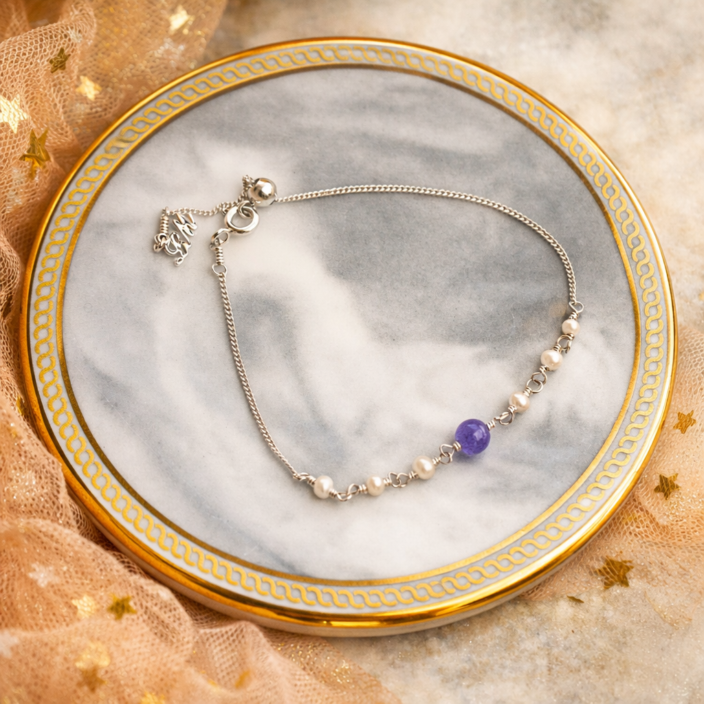 Tanzanite Pearl Harmony Bracelet