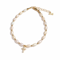 Pearl and Cross Bracelet