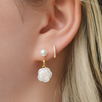 Pearl Rose Earrings