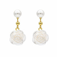 Pearl Rose Earrings