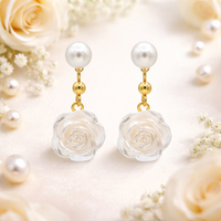 Pearl Rose Earrings