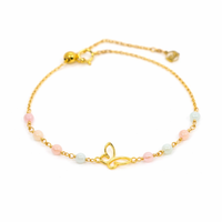 Jade & Rose Quartz Butterfly Bracelet