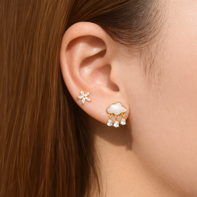 Demure Flower Screw-Back Earrings