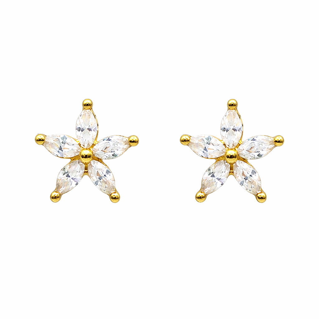 Demure Flower Screw-Back Earrings