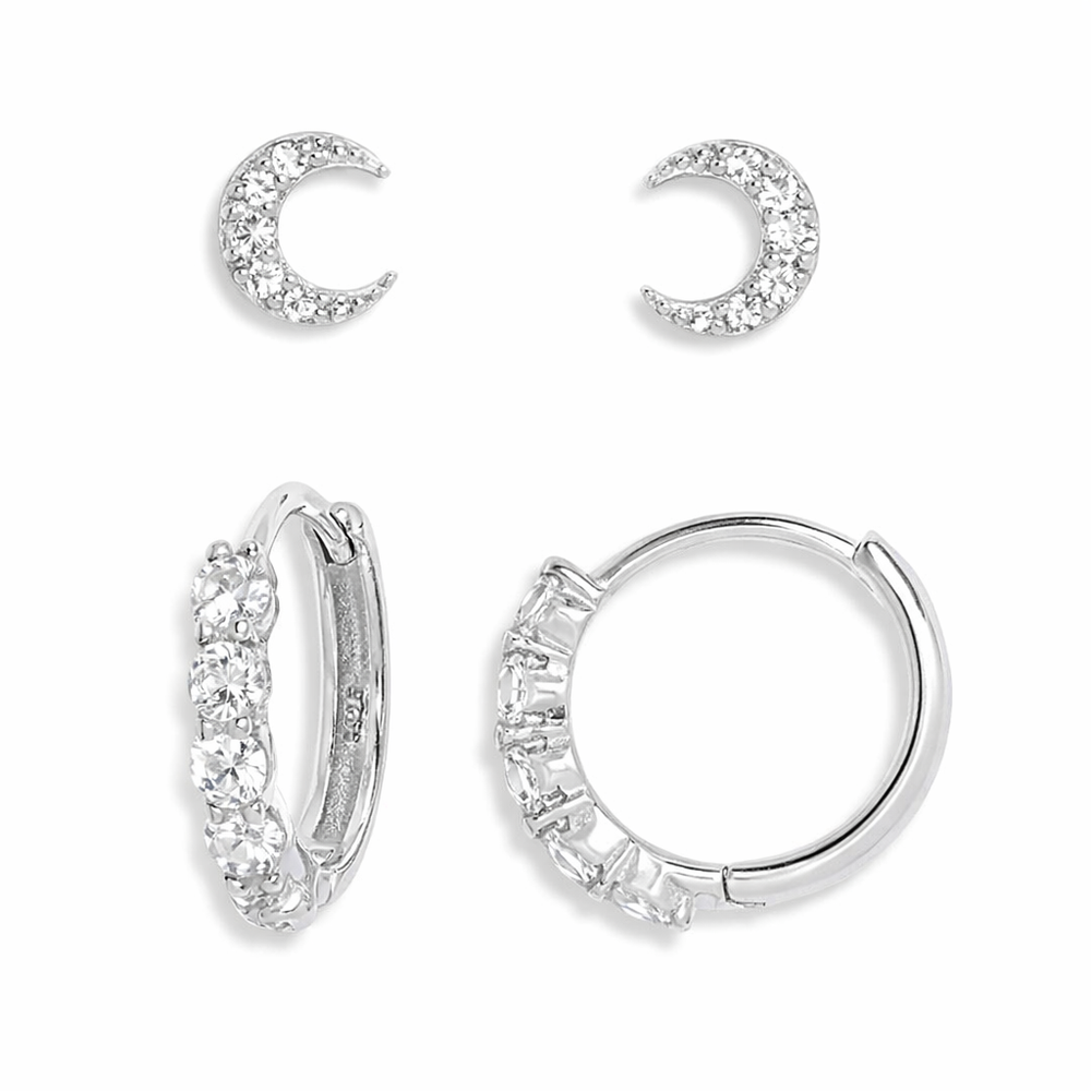 Hug Moon Hoop Set