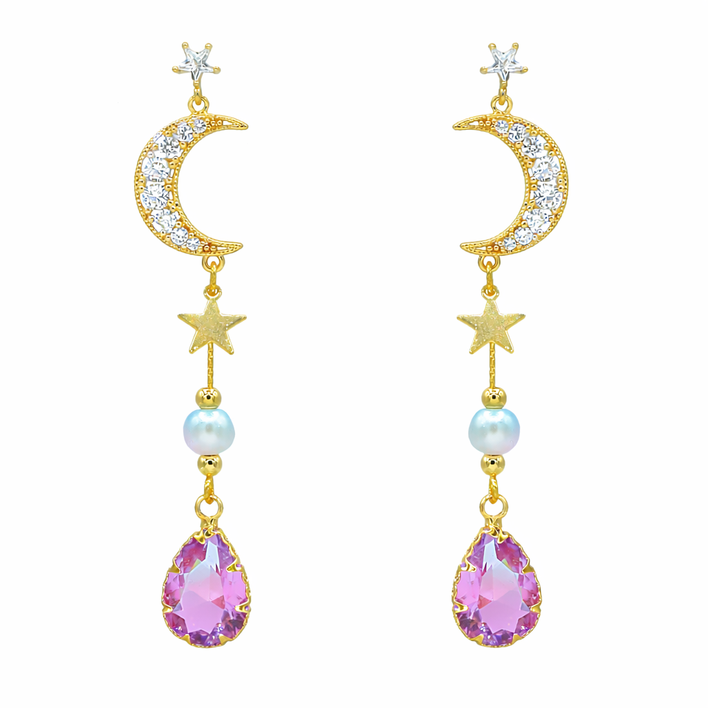 Purple Moonlight Earrings