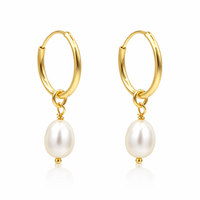Pearl Drop Hoops