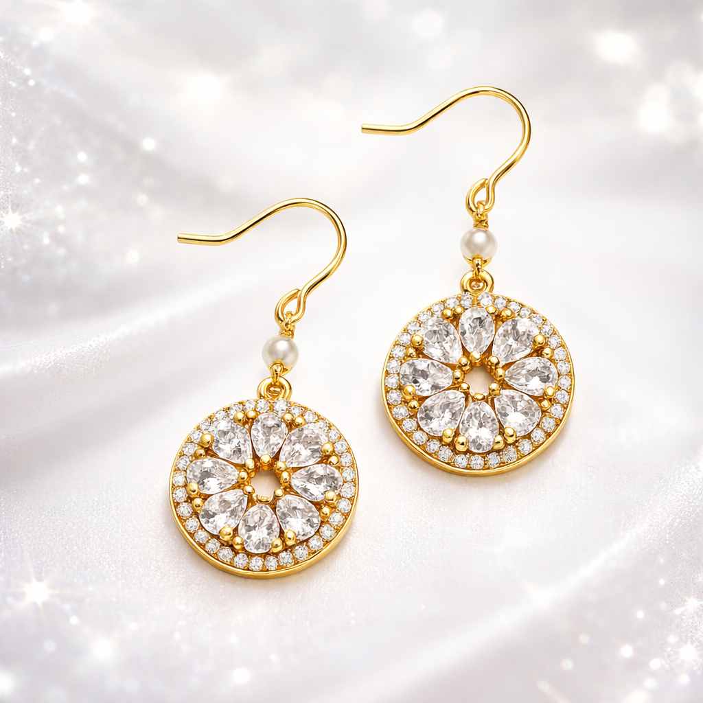 Crystal Flower Earrings