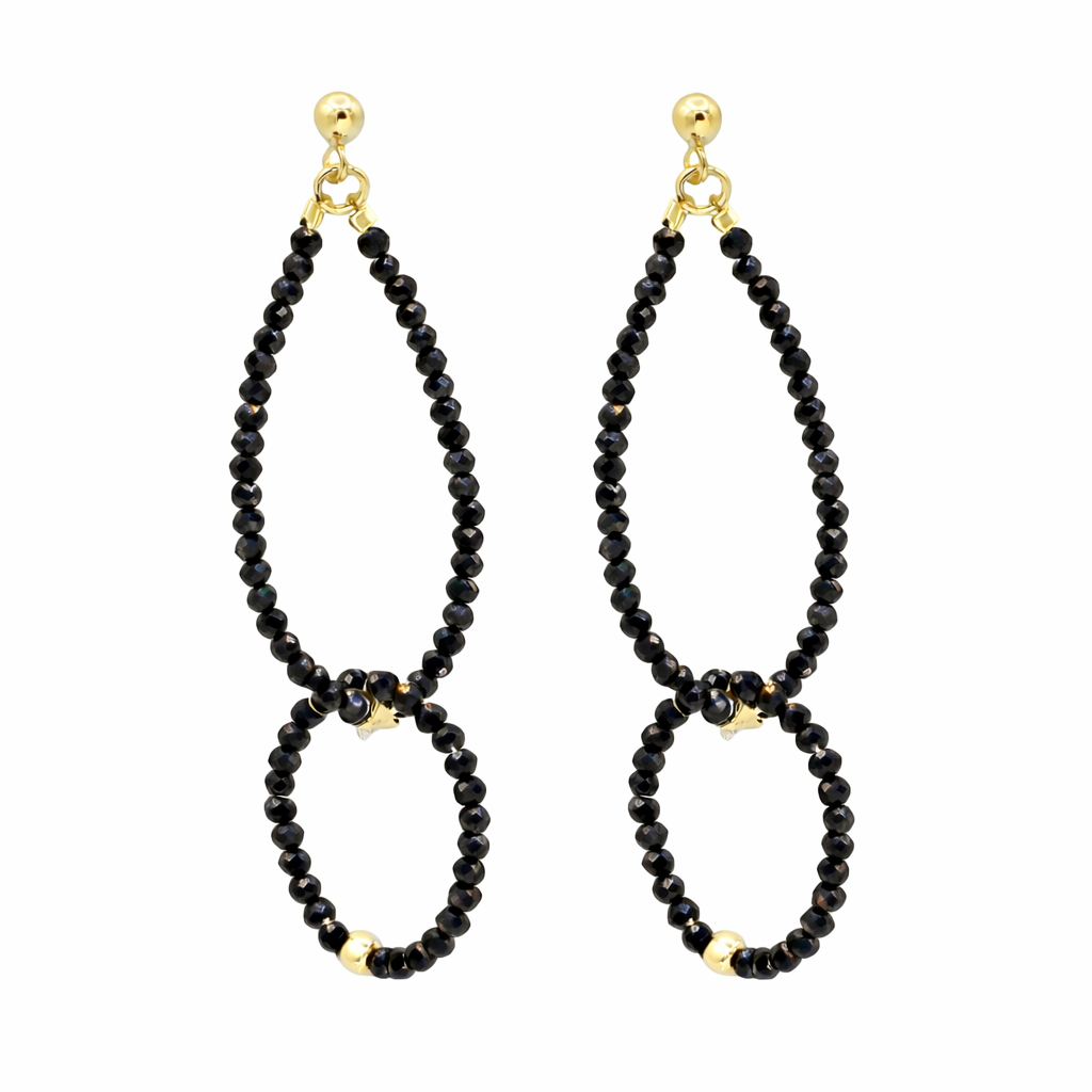 Black Onyx Loop Earrings