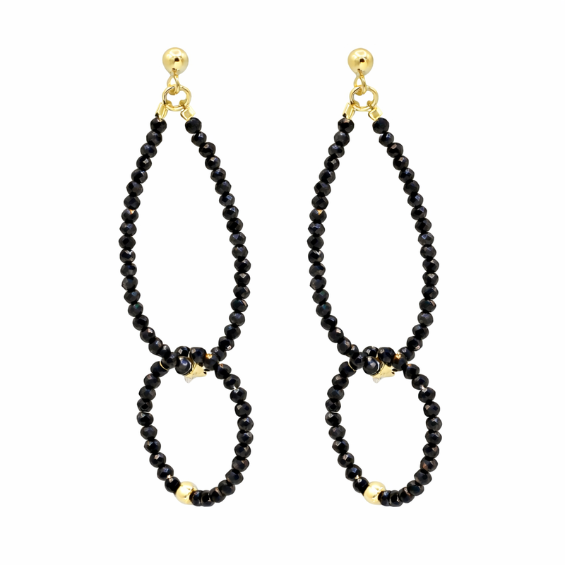 Black Onyx Loop Earrings
