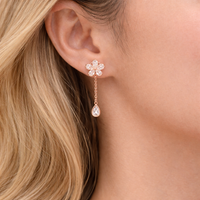 Dangling Flower Ear Cuff