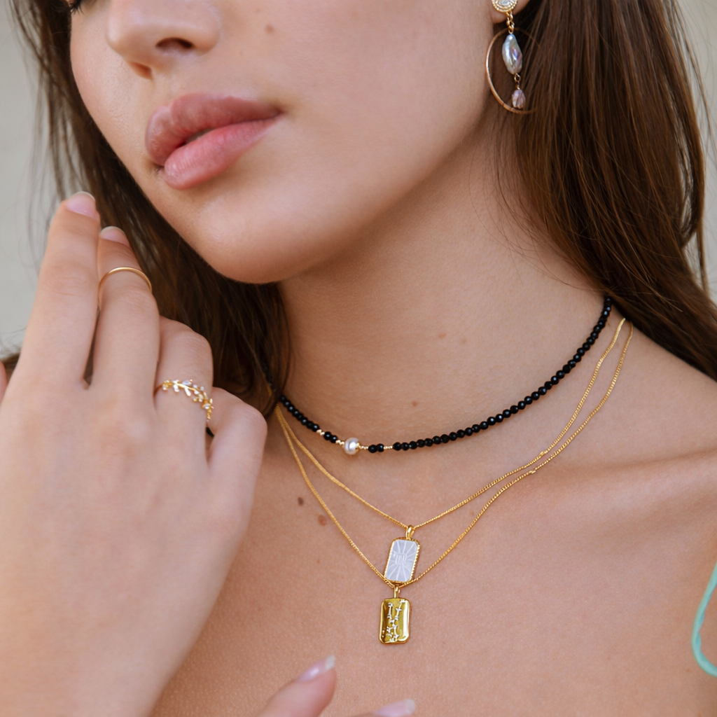 Pearl and Onyx Choker