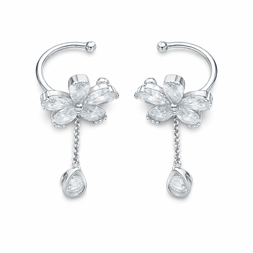 Dangling Flower Ear Cuff
