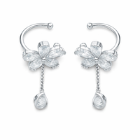 Dangling Flower Ear Cuff