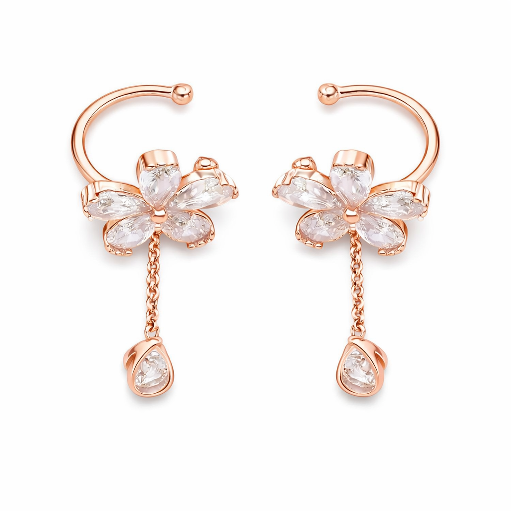 Dangling Flower Ear Cuff