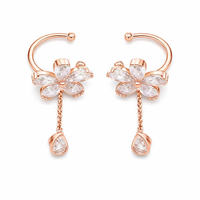 Dangling Flower Ear Cuff