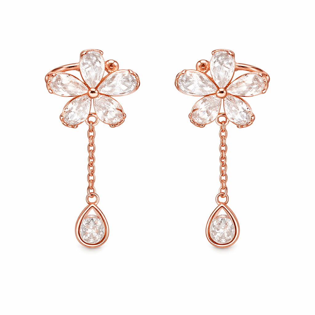 Dangling Flower Ear Cuff