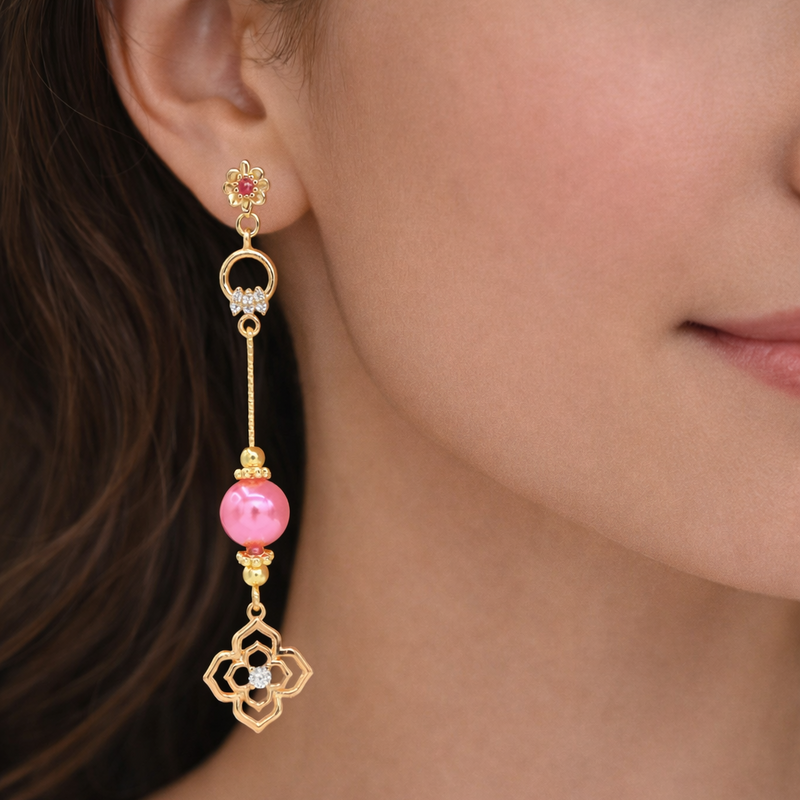 Pink Garden Light Earrings