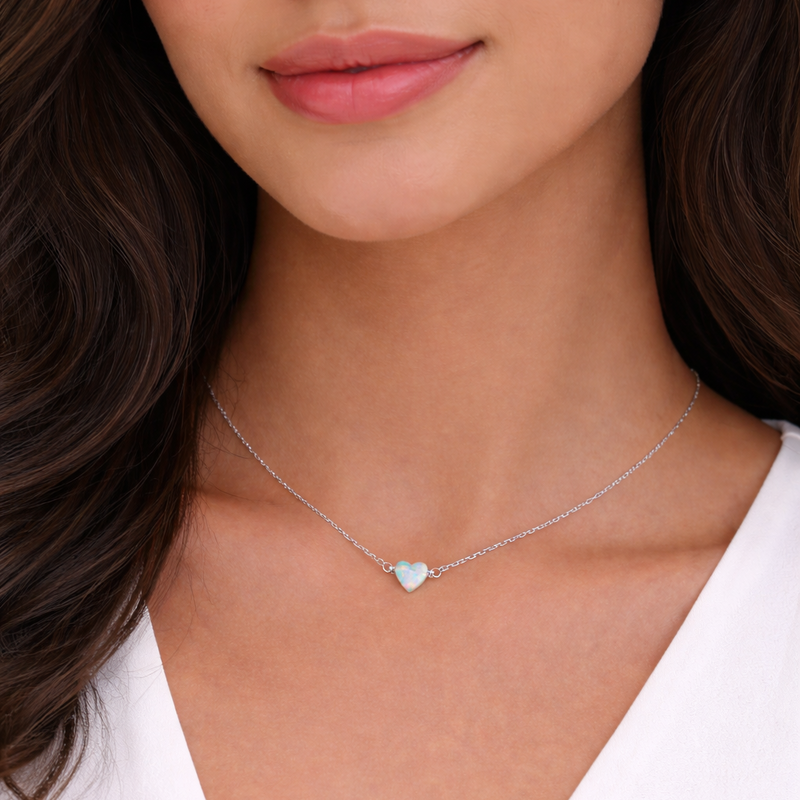 True Love Opal Heart Necklace