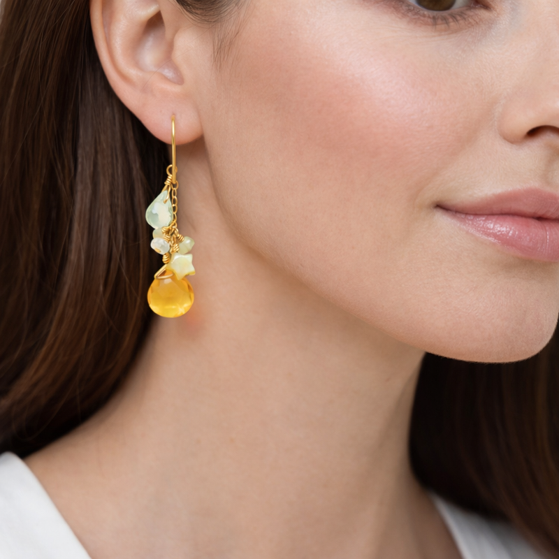 Citrine Star Earrings