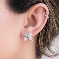 Opal Bow Earrings