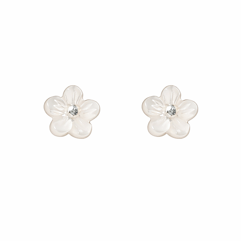 Little White Flower Studs