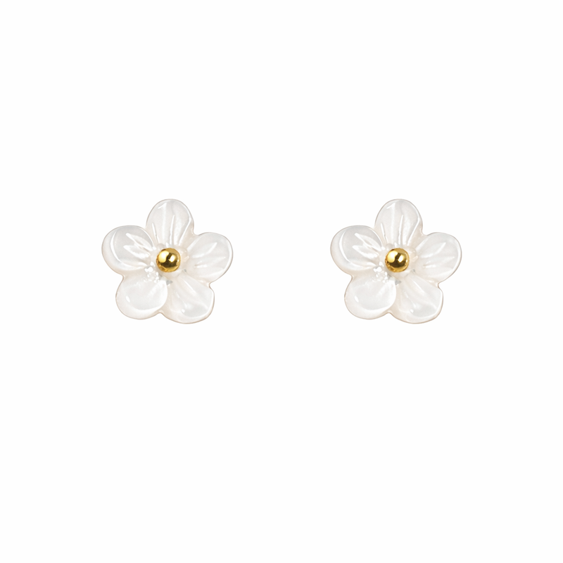Little White Flower Studs
