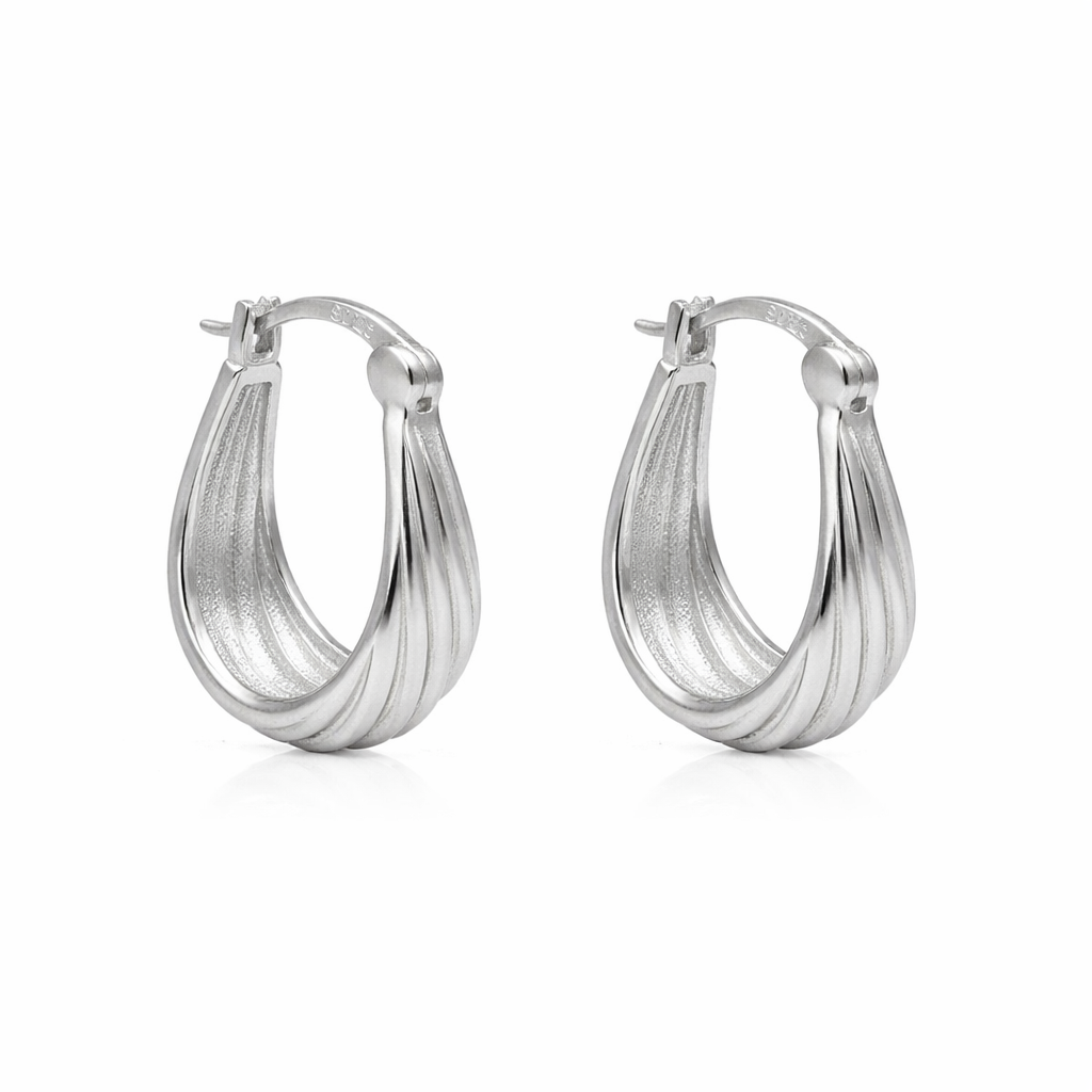 Bevel Hoop Earrings