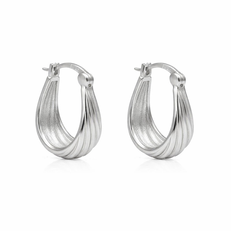 Bevel Hoop Earrings