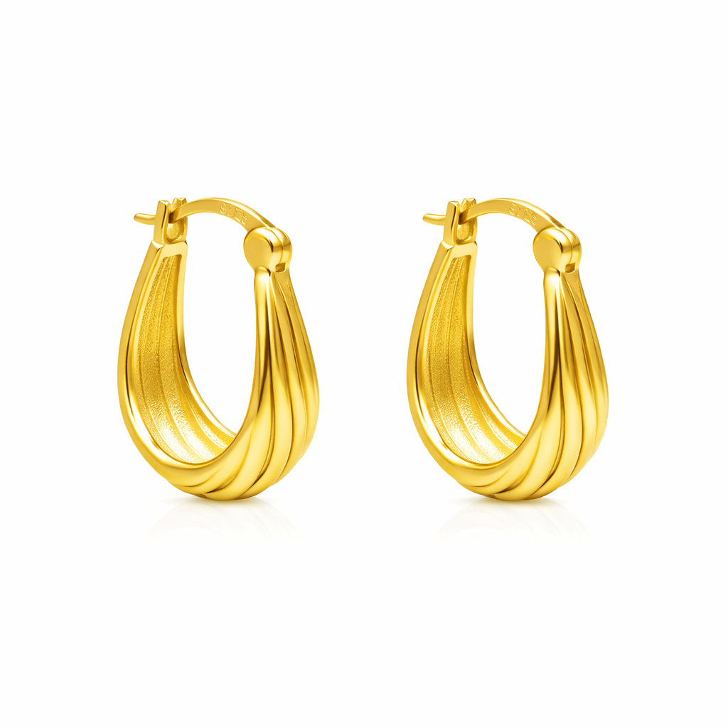 Bevel Hoop Earrings