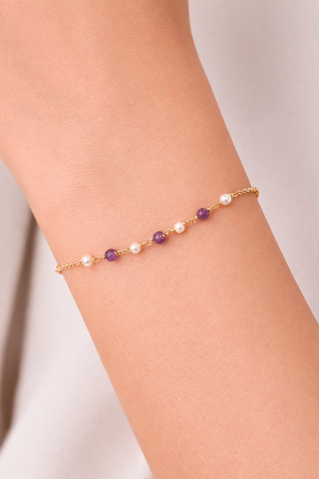 Amethyst and Pearl Bracelet