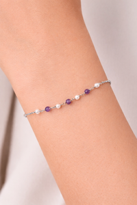 Amethyst and Pearl Bracelet