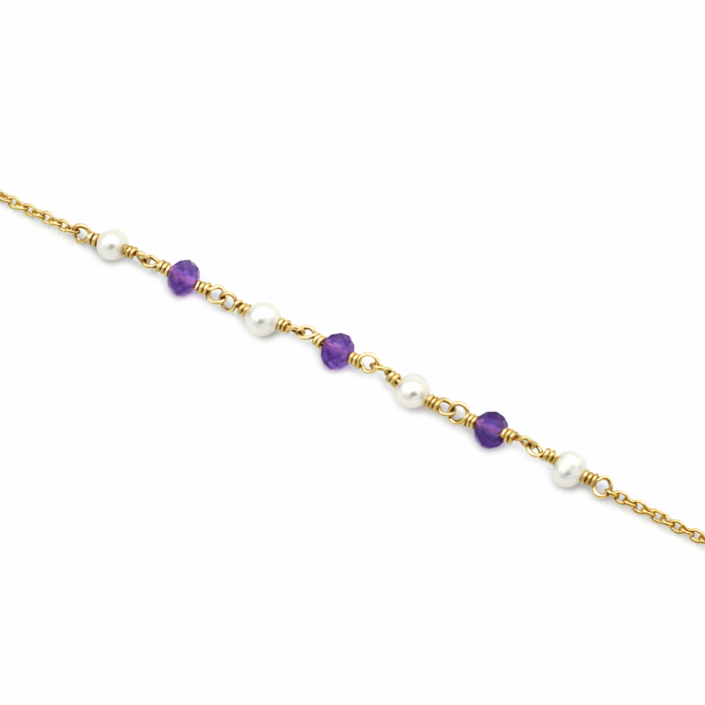 Amethyst and Pearl Bracelet