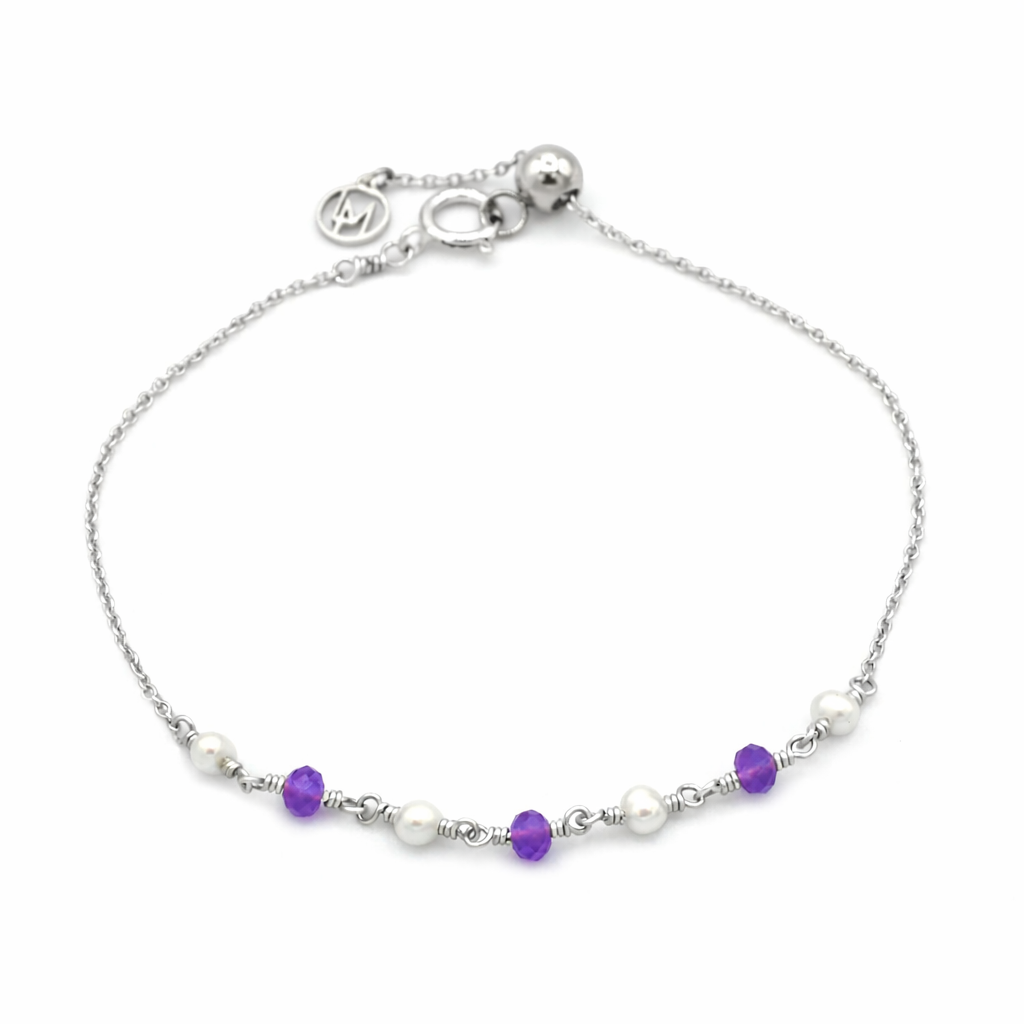Amethyst and Pearl Bracelet
